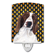 Load image into Gallery viewer, Welsh Springer Spaniel Candy Corn Halloween Portrait Ceramic Night Light SC9167CNL