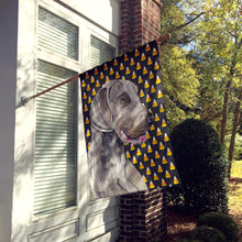 Load image into Gallery viewer, Weimaraner Candy Corn Halloween Portrait Flag Canvas House Size