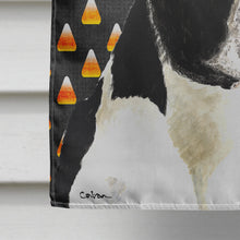 Load image into Gallery viewer, Boston Terrier Candy Corn Halloween Portrait Flag Canvas House Size
