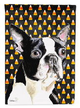 Load image into Gallery viewer, Boston Terrier Candy Corn Halloween Portrait Flag Canvas House Size
