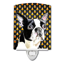 Load image into Gallery viewer, Boston Terrier Candy Corn Halloween Portrait Ceramic Night Light SC9171CNL