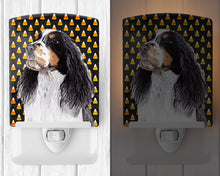 Load image into Gallery viewer, Springer Spaniel Candy Corn Halloween Portrait Ceramic Night Light SC9172CNL