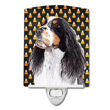 Load image into Gallery viewer, Springer Spaniel Candy Corn Halloween Portrait Ceramic Night Light SC9172CNL