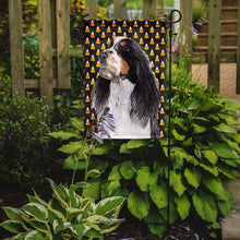 Load image into Gallery viewer, Springer Spaniel Candy Corn Halloween Portrait Garden Flag – Decorative Outdoor Yard Flag