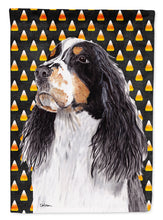 Load image into Gallery viewer, Springer Spaniel Candy Corn Halloween Portrait Garden Flag – Decorative Outdoor Yard Flag