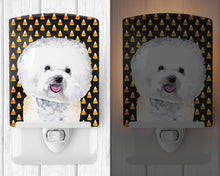 Load image into Gallery viewer, Bichon Frise Candy Corn Halloween Portrait Ceramic Night Light SC9173CNL
