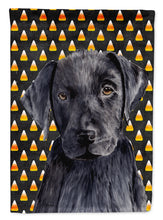 Load image into Gallery viewer, Labrador Candy Corn Halloween Portrait Garden Flag – Decorative Outdoor Yard Flag