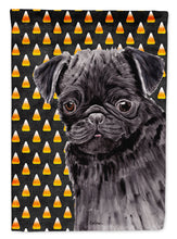 Load image into Gallery viewer, Pug Candy Corn Halloween Portrait Garden Flag – Decorative Outdoor Yard Flag