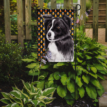 Load image into Gallery viewer, Border Collie Candy Corn Halloween Portrait Garden Flag – Decorative Outdoor Yard Flag