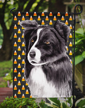 Load image into Gallery viewer, Border Collie Candy Corn Halloween Portrait Garden Flag – Decorative Outdoor Yard Flag