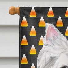 Load image into Gallery viewer, Westie Candy Corn Halloween Portrait Flag Canvas House Size