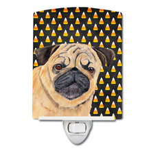 Load image into Gallery viewer, Pug Candy Corn Halloween Portrait Ceramic Night Light SC9181CNL