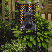 Load image into Gallery viewer, Scottish Terrier Candy Corn Halloween Portrait Garden Flag – Decorative Outdoor Yard Flag