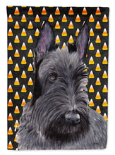 Load image into Gallery viewer, Scottish Terrier Candy Corn Halloween Portrait Garden Flag – Decorative Outdoor Yard Flag
