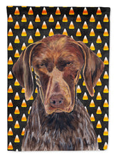 Load image into Gallery viewer, German Shorthaired Pointer Candy Corn Halloween Portrait Flag Canvas House Size