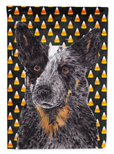 Load image into Gallery viewer, Australian Cattle Dog Candy Corn Halloween Portrait Garden Flag – Decorative Outdoor Yard Flag