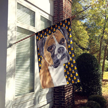 Load image into Gallery viewer, Boxer Fawn Uncropped Ears Candy Corn Halloween Portrait Flag Canvas House Size