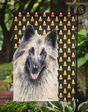 Load image into Gallery viewer, Belgian Tervuren Candy Corn Halloween Portrait Garden Flag – Decorative Outdoor Yard Flag
