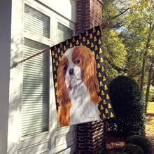 Load image into Gallery viewer, Cavalier Spaniel Blenheim Candy Corn Halloween Portrait Flag Canvas House Size
