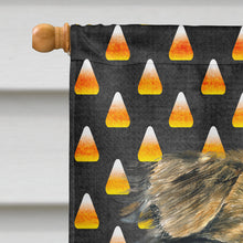 Load image into Gallery viewer, Australian Shepherd Candy Corn Halloween Portrait Flag Canvas House Size