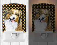 Load image into Gallery viewer, Australian Shepherd Candy Corn Halloween Portrait Ceramic Night Light SC9195CNL