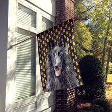 Load image into Gallery viewer, Belgian Sheepdog Candy Corn Halloween Portrait Flag Canvas House Size