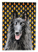 Load image into Gallery viewer, Belgian Sheepdog Candy Corn Halloween Portrait Flag Canvas House Size