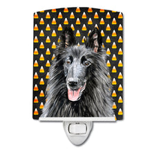 Load image into Gallery viewer, Belgian Sheepdog Candy Corn Halloween Portrait Ceramic Night Light SC9196CNL
