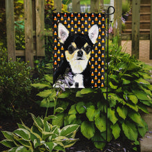 Load image into Gallery viewer, Chihuahua Candy Corn Halloween Portrait Garden Flag – Decorative Outdoor Yard Flag