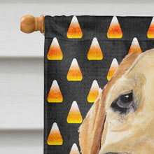 Load image into Gallery viewer, Labrador Yellow Candy Corn Halloween Portrait Flag Canvas House Size