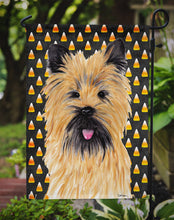 Load image into Gallery viewer, Cairn Terrier Candy Corn Halloween Portrait Garden Flag – Decorative Outdoor Yard Flag