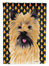 Load image into Gallery viewer, Cairn Terrier Candy Corn Halloween Portrait Garden Flag – Decorative Outdoor Yard Flag