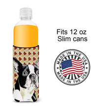 Load image into Gallery viewer, Boston Terrier Fall Leaves Portrait Slim Can Hugger – Fun &amp; Functional Drink Coolers SC9200MUK