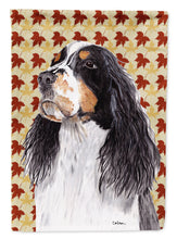 Load image into Gallery viewer, Springer Spaniel Fall Leaves Portrait Flag Canvas House Size