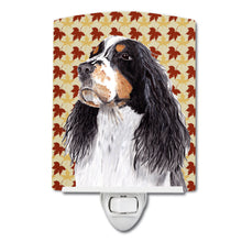 Load image into Gallery viewer, Springer Spaniel Fall Leaves Portrait Ceramic Night Light SC9202CNL