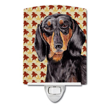 Load image into Gallery viewer, Dachshund Fall Leaves Portrait Ceramic Night Light SC9203CNL