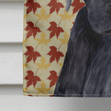Load image into Gallery viewer, Labrador Black Fall Leaves Portrait Flag Canvas House Size