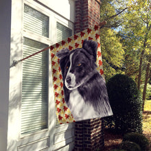 Load image into Gallery viewer, Border Collie Fall Leaves Portrait Flag Canvas House Size