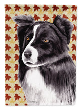 Load image into Gallery viewer, Border Collie Fall Leaves Portrait Flag Canvas House Size