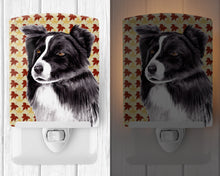 Load image into Gallery viewer, Border Collie Fall Leaves Portrait Ceramic Night Light SC9207CNL