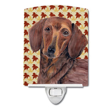 Load image into Gallery viewer, Dachshund Fall Leaves Portrait Ceramic Night Light SC9208CNL