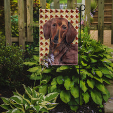 Load image into Gallery viewer, Dachshund Fall Leaves Portrait Garden Flag – Decorative Outdoor Yard Flag