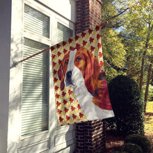 Load image into Gallery viewer, Beagle Fall Leaves Portrait Flag Canvas House Size