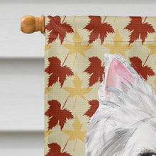 Load image into Gallery viewer, Westie Fall Leaves Portrait Flag Canvas House Size