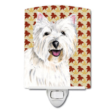 Load image into Gallery viewer, Westie Fall Leaves Portrait Ceramic Night Light SC9210CNL