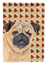 Load image into Gallery viewer, Pug Fall Leaves Portrait Garden Flag – Decorative Outdoor Yard Flag