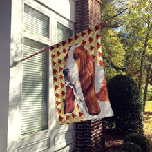 Load image into Gallery viewer, Basset Hound Fall Leaves Portrait Flag Canvas House Size