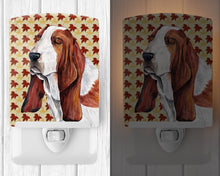 Load image into Gallery viewer, Basset Hound Fall Leaves Portrait Ceramic Night Light SC9212CNL