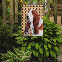 Load image into Gallery viewer, Basset Hound Fall Leaves Portrait Garden Flag – Decorative Outdoor Yard Flag