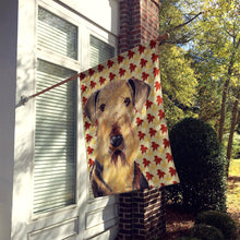 Load image into Gallery viewer, Airedale Fall Leaves Portrait Flag Canvas House Size